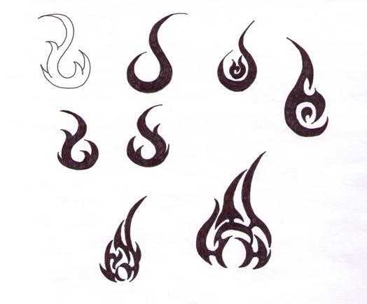 Phoenix Tattoo Design By Kawiku - Fire Tattoo Design Png - Free Transparent  PNG Clipart Images Download